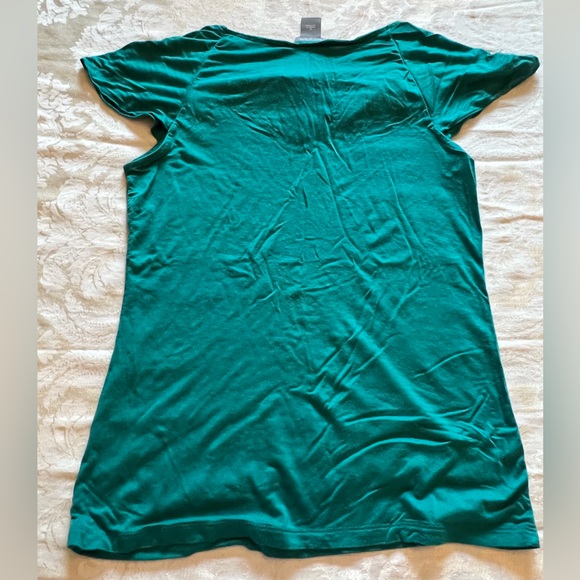 Ann Taylor Turquoise Ruffle Top Short Sleeve Women’s jade green - Picture 2 of 4